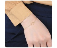 Gold Plated Circle Rope Silver Bracelet BRS-212-GP